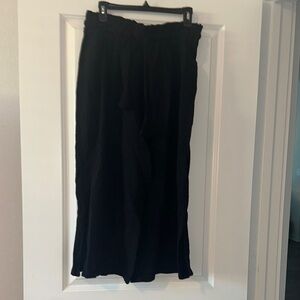 Cynthia Rowley Black Wide-Leg Capris